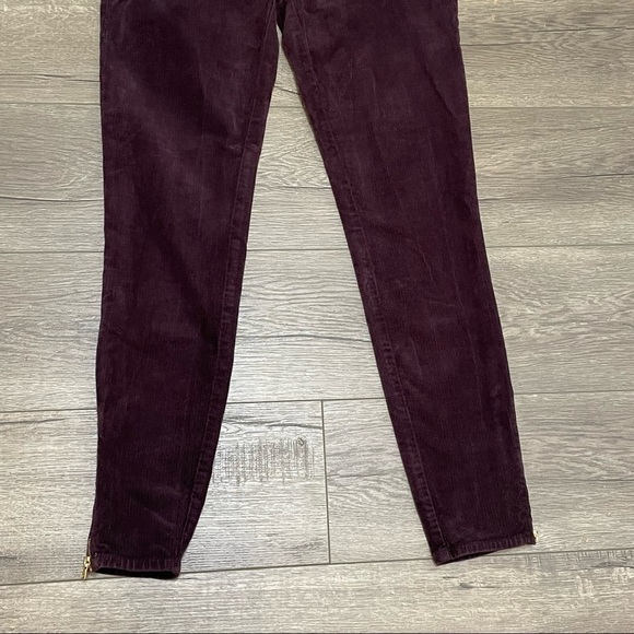 J Brand Iselin Corduroy Ankle Zip Skinny Pants In Blackberry SZ 26. - Picture 4 of 12
